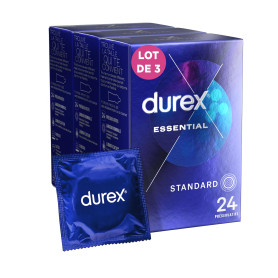 Durex- Lot de 3 Boîtes de Préservatifs Essential - 3x24 Pièces