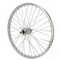 BIKE ORIGINAL - Roue Arrière 20" - Jante Aluminium Simple Parois - Moyeu Aluminium à Écrous - Compatible Pneus 35 à 65 mm - 36 R