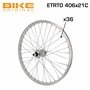 BIKE ORIGINAL - Roue Arrière 20" - Jante Aluminium Simple Parois - Moyeu Aluminium à Écrous - Compatible Pneus 35 à 65 mm - 36 R