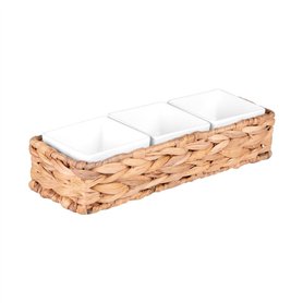 Table Passion - Service apéritif Seya tressé 4 pièces rectangle