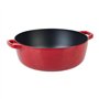 Sitram 716468 Cocotte ronde en fonte émaillée 5,2 litres Ø 28 cm H 10.5 cm - Extérieur Rouge Rubis intérieur Noir - toutes sourc