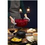 Sitram 716468 Cocotte ronde en fonte émaillée 5,2 litres Ø 28 cm H 10.5 cm - Extérieur Rouge Rubis intérieur Noir - toutes sourc