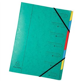 Exacompta - Réf. 54073E - 1 trieur dos agrafé - avec élastiques - couverture imprimée en carte lustrée et intérieur en carte rec