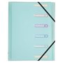 Exacompta - Réf 56170E - 1 trieur Chromaline Pastel - 3 rabats - avec élastiques et fenêtres découpées - couverture et intérieur