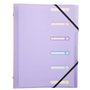 Exacompta - Réf 56170E - 1 trieur Chromaline Pastel - 3 rabats - avec élastiques et fenêtres découpées - couverture et intérieur