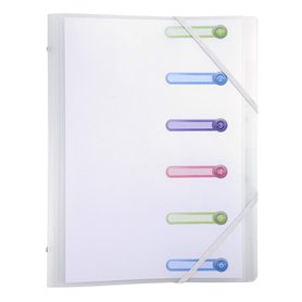 Exacompta - Réf. 56177E -1 trieur Chromaline - 3 rabats - avec élastiques et fenêtres découpées - couverture et intérieur en PP