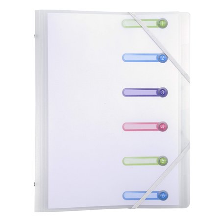Exacompta - Réf. 56177E -1 trieur Chromaline - 3 rabats - avec élastiques et fenêtres découpées - couverture et intérieur en PP