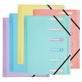 Exacompta - Réf 56170E - Carton de 10 trieurs Chromaline Pastel - 3 rabats - avec élastiques et fenêtres découpées - couverture