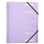 Exacompta - Réf 56170E - Carton de 10 trieurs Chromaline Pastel - 3 rabats - avec élastiques et fenêtres découpées - couverture 