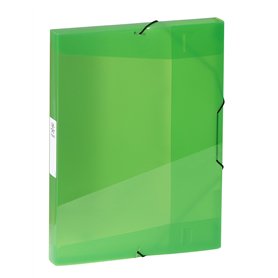 Viquel - Chemise plastique à élastiques - Boite de classement format A4 - Etiquette d'identification sur le côté - Fabriqué en F