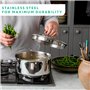 Tefal Jamie Oliver Cook's Direct Inox Lot de 2 poêles 24/28 cm, Induction, Revêtement antiadhésif, Indicateur de cuisson, Poigné