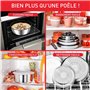 Tefal Ingenio Lot de 2 poêles 24/28 cm + poignée amovible, Induction, Acier inoxydable, Revêtement antiadhésif, Empilable, Compa