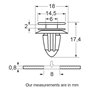 Restagraf - Fixations Agrafe de Panneau pour Garniture de Porte - Compatible avec BMW - Réf. 12675 - Sachet de 10, Marron