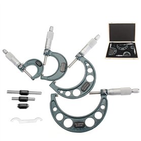 JMORCO Micrometre Outil de machiniste for Jeu de micromètres extérieurs 4pcs 0-4quot; 0-100mm 4 Précision 0.01mm Précision Carbi