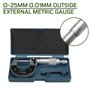 JMORCO Micrometre 0.01mm 0-25mm extérieur Externe jauge métrique micromètre machiniste Mesure avec boîte Outil de Mesure précis