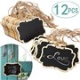 Tableaux Noirs Suspendus Ensemble de 12 panneaux de tableau suspendus effaçables en ardoise noire, étiquettes avec ficelle de Ju