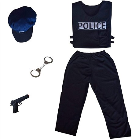 Cesar - F586 - Déguisement de Policier - 5/7 Ans Noir