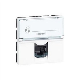 Prise RJ45 catégorie6 FTP Mosaic 2 modules - blanc