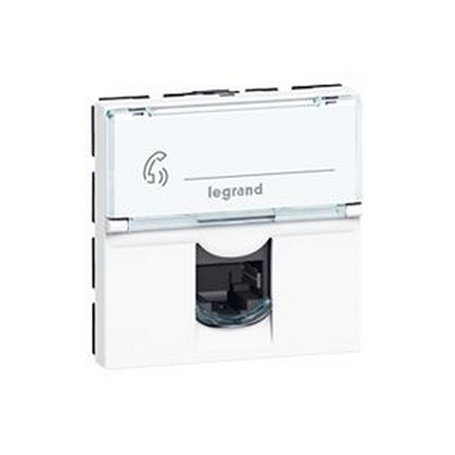 Prise RJ45 catégorie6 FTP Mosaic 2 modules - blanc