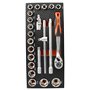 Fischer Darex -Module mousse de 22 outils pour servantes d'atelier composé de douilles 1/2" et accessoires