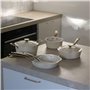 MENASTYL - Casserole 18cm Dahlia sans PFAS - Revêtement céramique antiadhésif crème - 98% d'aluminium recyclé - Tous feux dont i