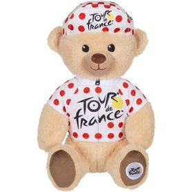 Peluche - GIPSY TOYS - Tour De France - OURS MAILLOT A POIS 24 CM