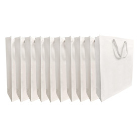 Ludi-Vin Lot de 10 Sacs en papier kraft blanc sans fenêtre pour 3 bouteilles de vin