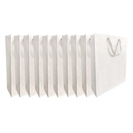 Ludi-Vin Lot de 10 Sacs en papier kraft blanc sans fenêtre pour 3 bouteilles de vin