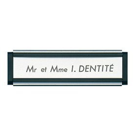 Porte étiquette SOCONA - 93 x 26 mm - noir fileté argent - PA