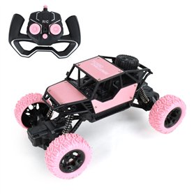 TURBO CHALLENGE - 4x4 Glam Stikers - Extreme Crawler - 098418 - Voiture Télécommandée - Rose - 1/18 - Prêt à Rouler - Batterie R