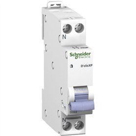 disjoncteur phase + neutre - schneider duoline xp - 2 ampères - courbe c - 20724