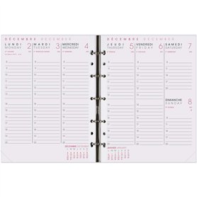 Agenda Moderne - 830030Q - 1 Recharge INT ABA SEM - de Janvier à Décembre 2025 - Format 15 x 20 cm - Bilingue