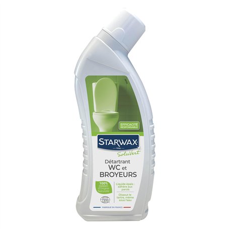 STARWAX SOLUVERT Détartrant en Gel pour WC et Broyeurs - 750ml - Idéal pour Dissoudre les Dépôts de Tartre - Parfum Menthe - Eco