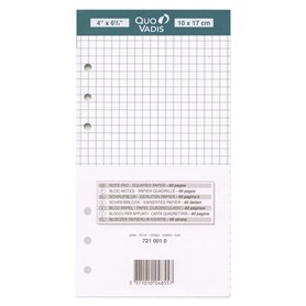 Quo Vadis - Accessoires de TIMER - Recharge BLOC-NOTES pour TIMER 17 - Papier Blanc Clairefontaine - Format 10x17cm