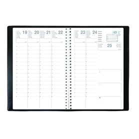Agenda Semainier Civil OLYMPE S - Reliure spirale - Format : 16x24cm - Couverture Noire - 2024