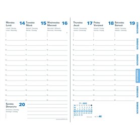 Quo Vadis - Recharge Agenda - 2025 - Affaires Recyclé - Semainier Planning - Multilingue - 13 mois de décembre à décembre - 10x1