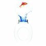 Wirquin 20717963 Abattant WC en fibre de bois Woody 100% FSC Aquarium, blanc et bleu