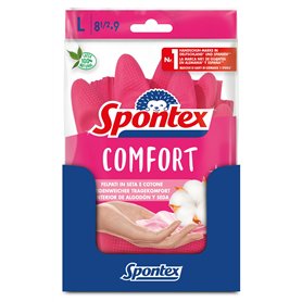 Spontex Comfort Lot de 12 paires de gants de ménage pour une protection et un confort optimaux Taille L
