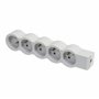 LEGRAND - Multiprise Extra-Plate à Câbler - 5 Prises avec Terre - Livrée Sans Cordon/Sans Fiche - Blanc et Gris Clair