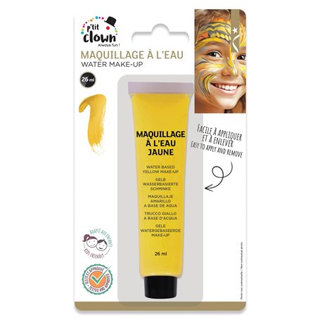 P'TIT CLOWN - Fard à l'Eau avec Pinceau - Maquillage Déguisement - Make-up - Adulte - Peinture Visage - Lavable - Non Toxique -