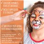 P'TIT CLOWN - Fard à l'Eau avec Pinceau - Maquillage Déguisement - Make-up - Adulte - Peinture Visage - Lavable - Non Toxique - 