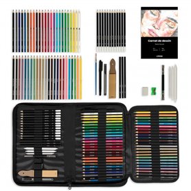 Livoo - Kit de dessin 74 accessoires LOI001 – 63 crayons