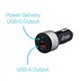 PNY Chargeur Allume-Cigare 2 Ports USB-C 27W Power Delivery et USB-A 5W