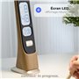 apm Lampe de bureau LED sans Fil Rechargeable, Horloge de Table, Bouton Tactile, Luminosité à Intensité Variable, Affichage Numé