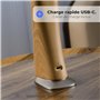 apm Lampe de bureau LED sans Fil Rechargeable, Horloge de Table, Bouton Tactile, Luminosité à Intensité Variable, Affichage Numé