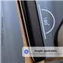 apm Lampe de bureau LED sans Fil Rechargeable, Horloge de Table, Bouton Tactile, Luminosité à Intensité Variable, Affichage Numé