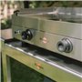 KRAMPOUZ Plancha Gaz SAVEUR - Plaque de Cuisson en Inox 64 x 33 cm - 3400 Watts - 2 Zones de Cuisson - 2 Brûleurs en Acier Inoxy