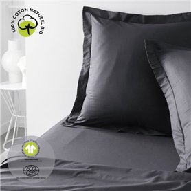 Taie d'oreiller - TODAY - 63 x 63 cm - Coton bio - Certifié oeko-Tex - Volant 5 cm