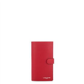 Lancaster | Smooth - Porte-chéquier Refente de Cuir de Vachette Lisse Rouge