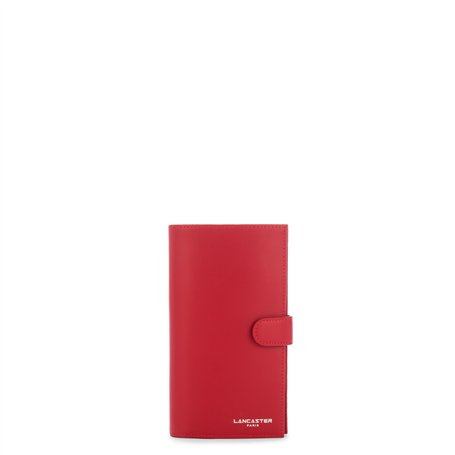 Lancaster | Smooth - Porte-chéquier Refente de Cuir de Vachette Lisse Rouge